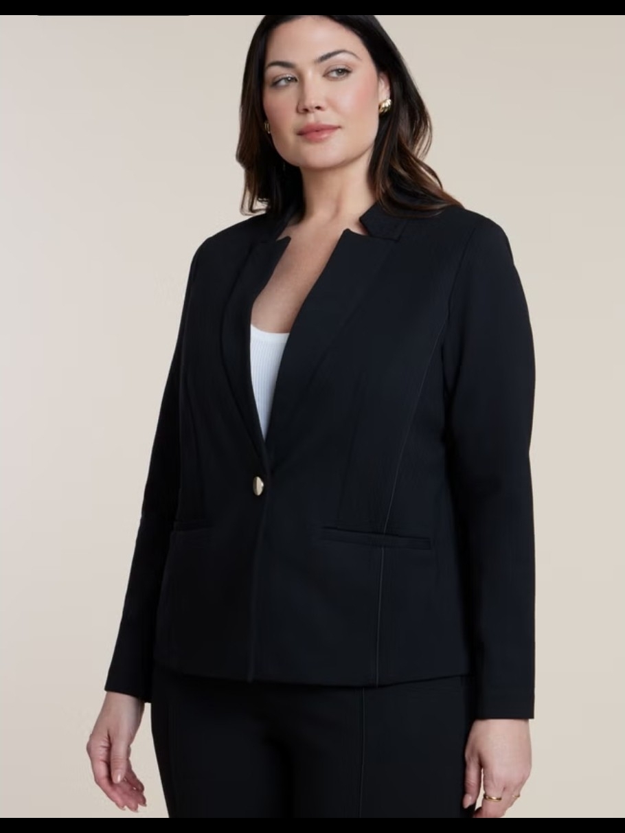 Eloquii The Ultimate Stretch One-Button Blazer Black Plus Size 26 Nwt